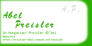 abel preisler business card